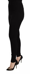 Dolce & Gabbana Black High Waist Stretch Pants Tights - IT44 | L - Tights