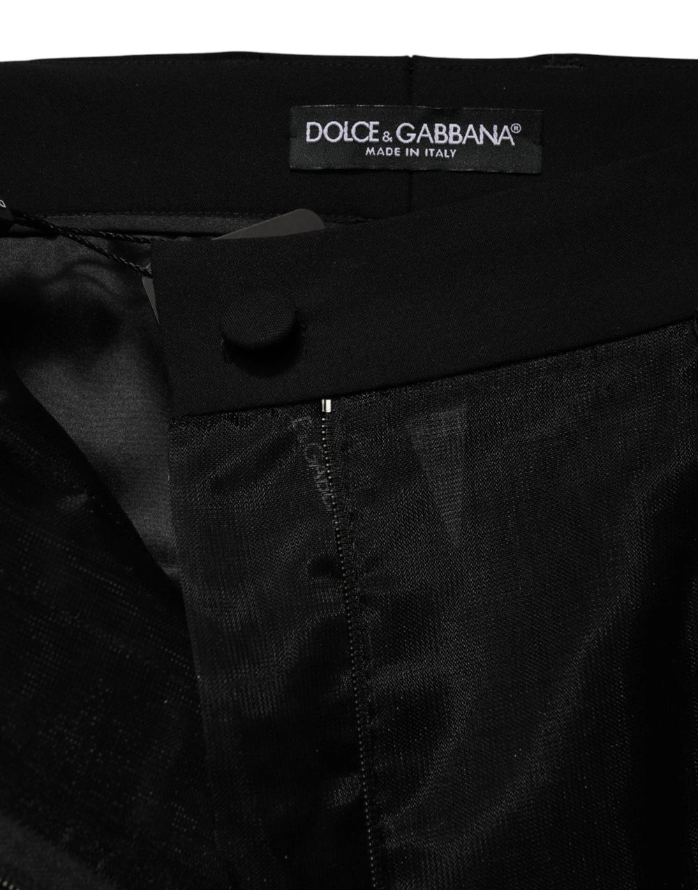 Dolce & Gabbana Black High Waist Tulle Wool Trouser Pants - IT40|S