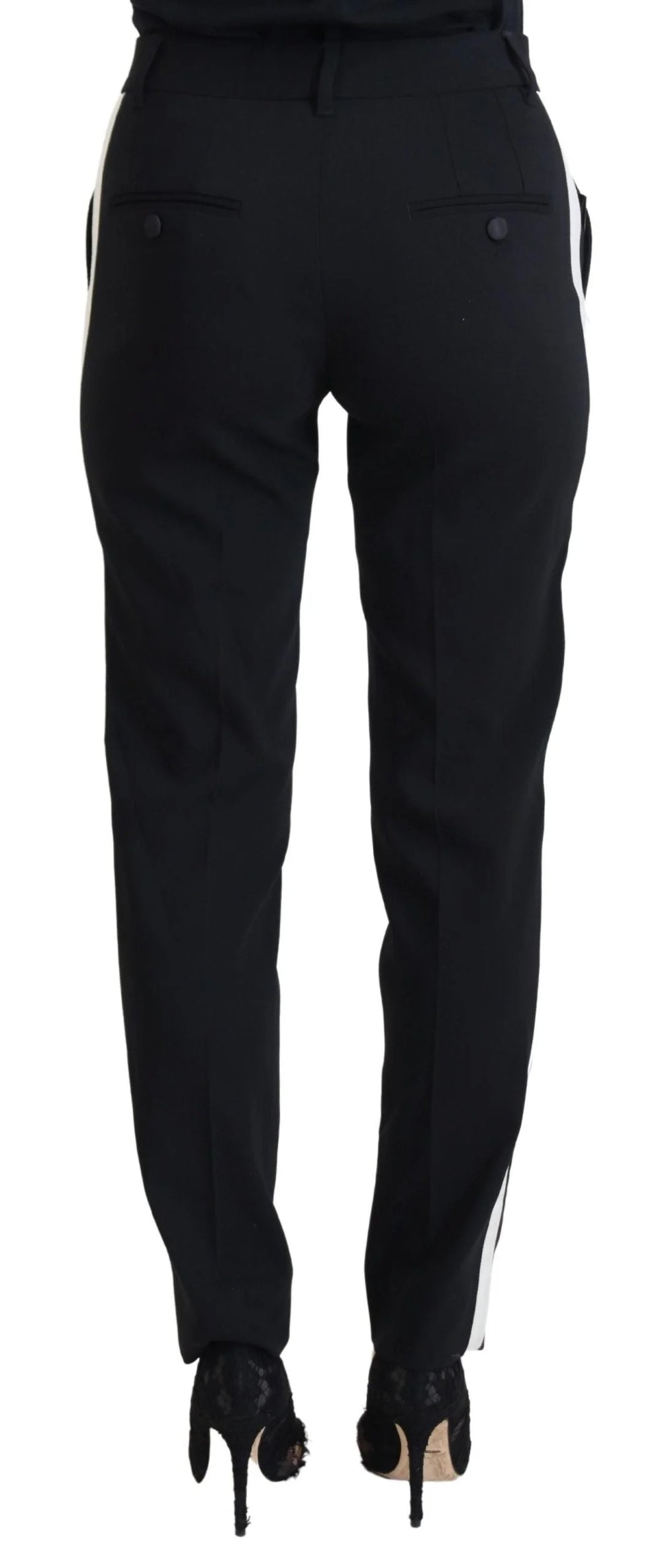 Dolce & Gabbana Black High Waist Women Pants - Trousers