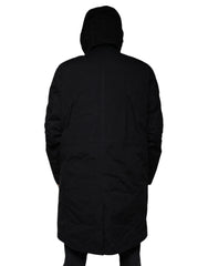 Dolce & Gabbana Black Hooded Parka Cotton Trench Coat Jacket - IT50 | L - Trench Coats