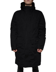 Dolce & Gabbana Black Hooded Parka Cotton Trench Coat Jacket - IT50 | L - Trench Coats