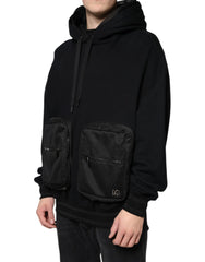 Dolce & Gabbana Black Hooded Pullover Men Sweatshirt Sweater - IT50 | L - Hoodies