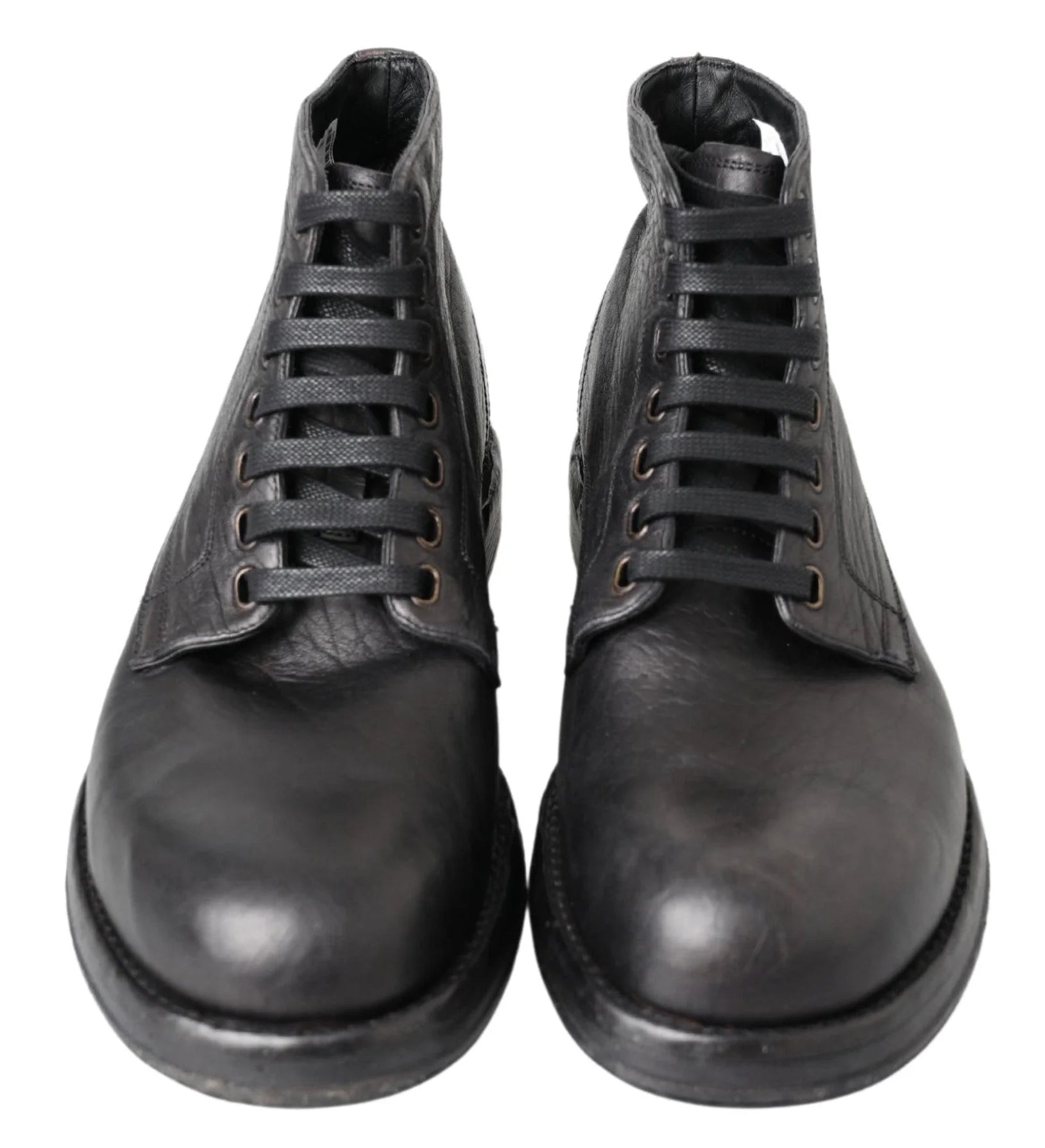 Dolce & Gabbana Black Horse Leather Perugino Boots - Boots