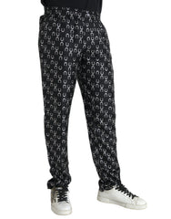 Dolce & Gabbana Black Horseshoe Print Silk Pants - IT48 | M - Trousers