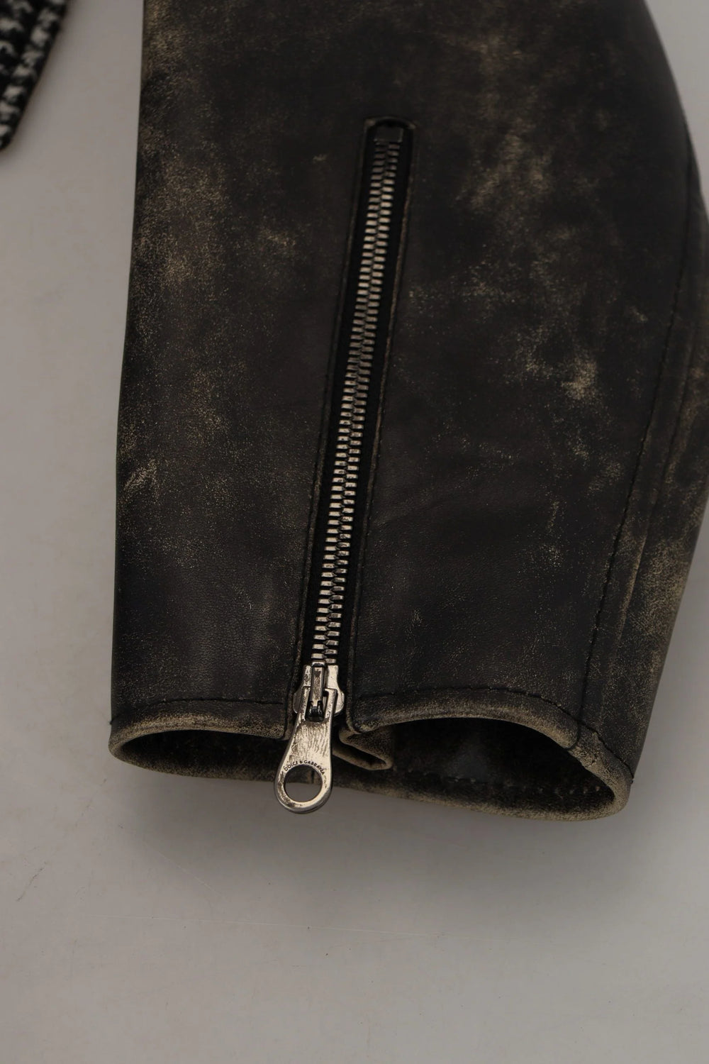 Dolce & Gabbana Black Houndstooth Polyester Bomber Jacket - IT52 | L - Bomber Jackets