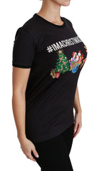 Dolce & Gabbana Black #ImAChristmasTree Crewneck Top T-shirt - T-Shirts