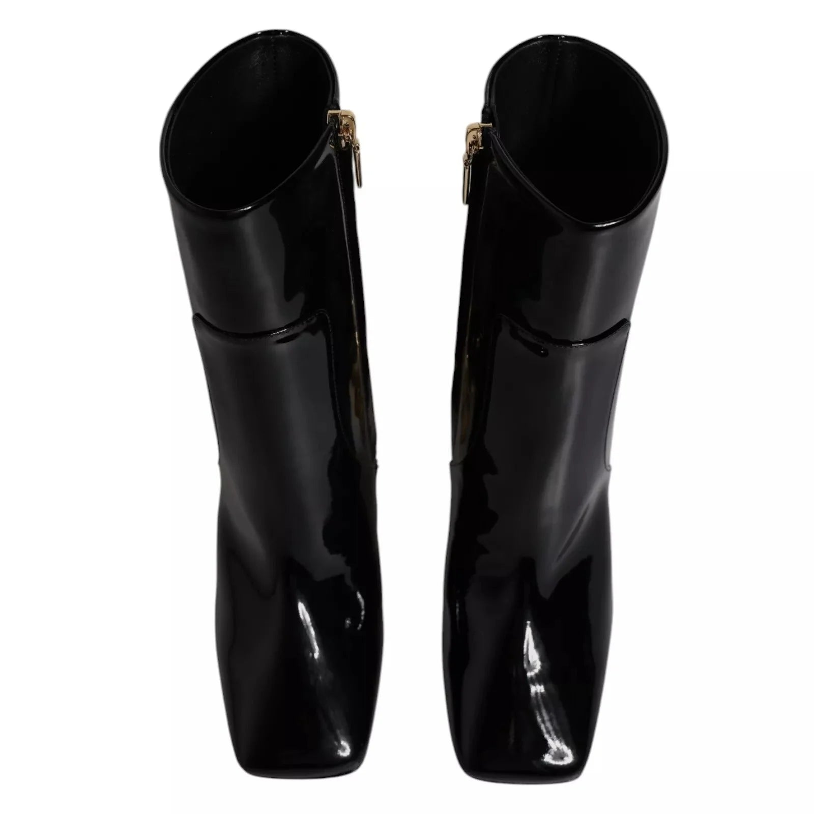 Dolce & Gabbana Black Jackie Leather Mid Calf Boots Shoes - Boots