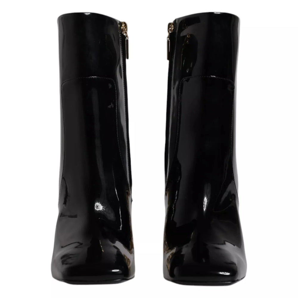 Dolce & Gabbana Black Jackie Leather Mid Calf Boots Shoes - Boots