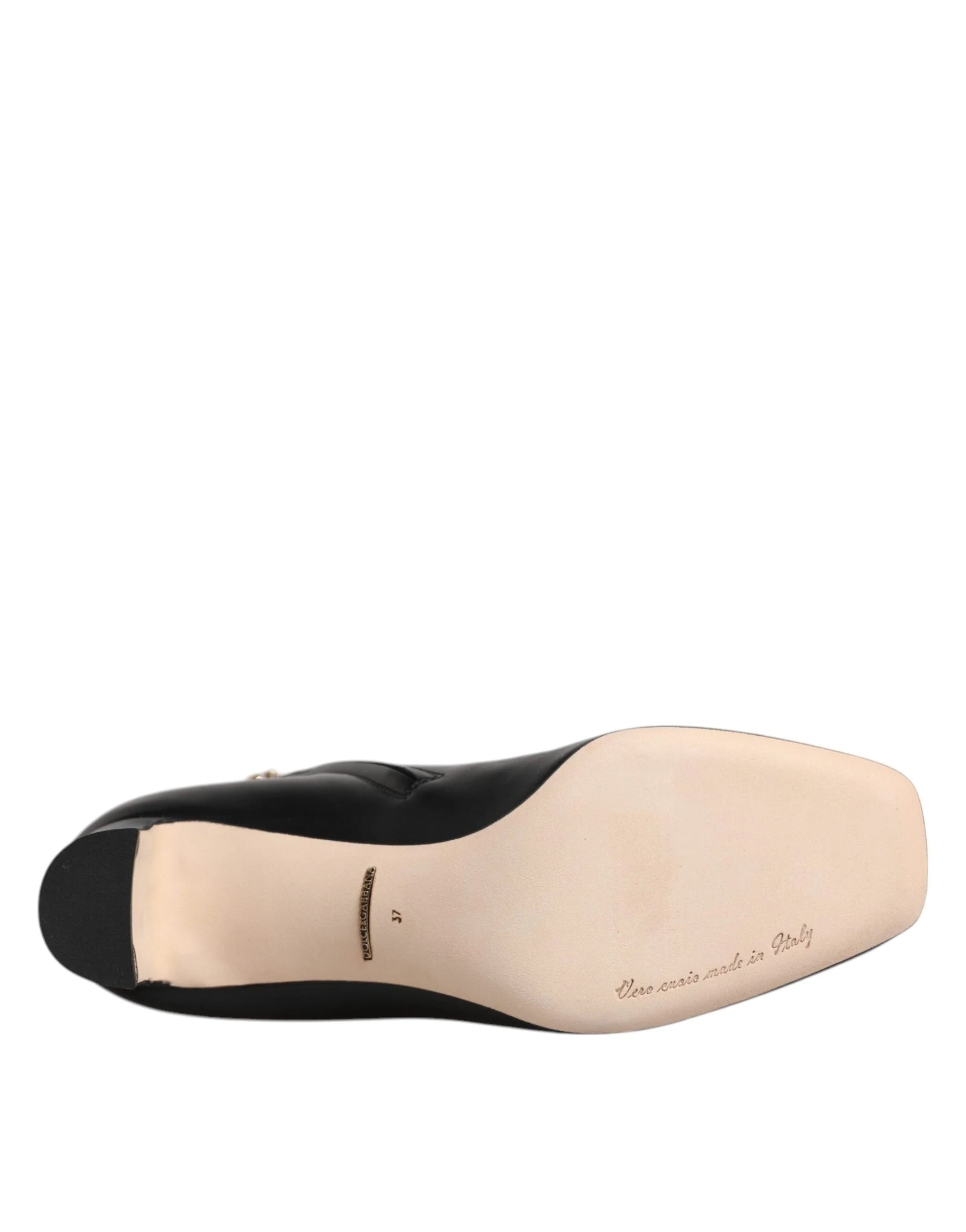 Dolce & Gabbana Black Jackie Leather Mid Calf Boots Shoes - EU37/US7 - Boots