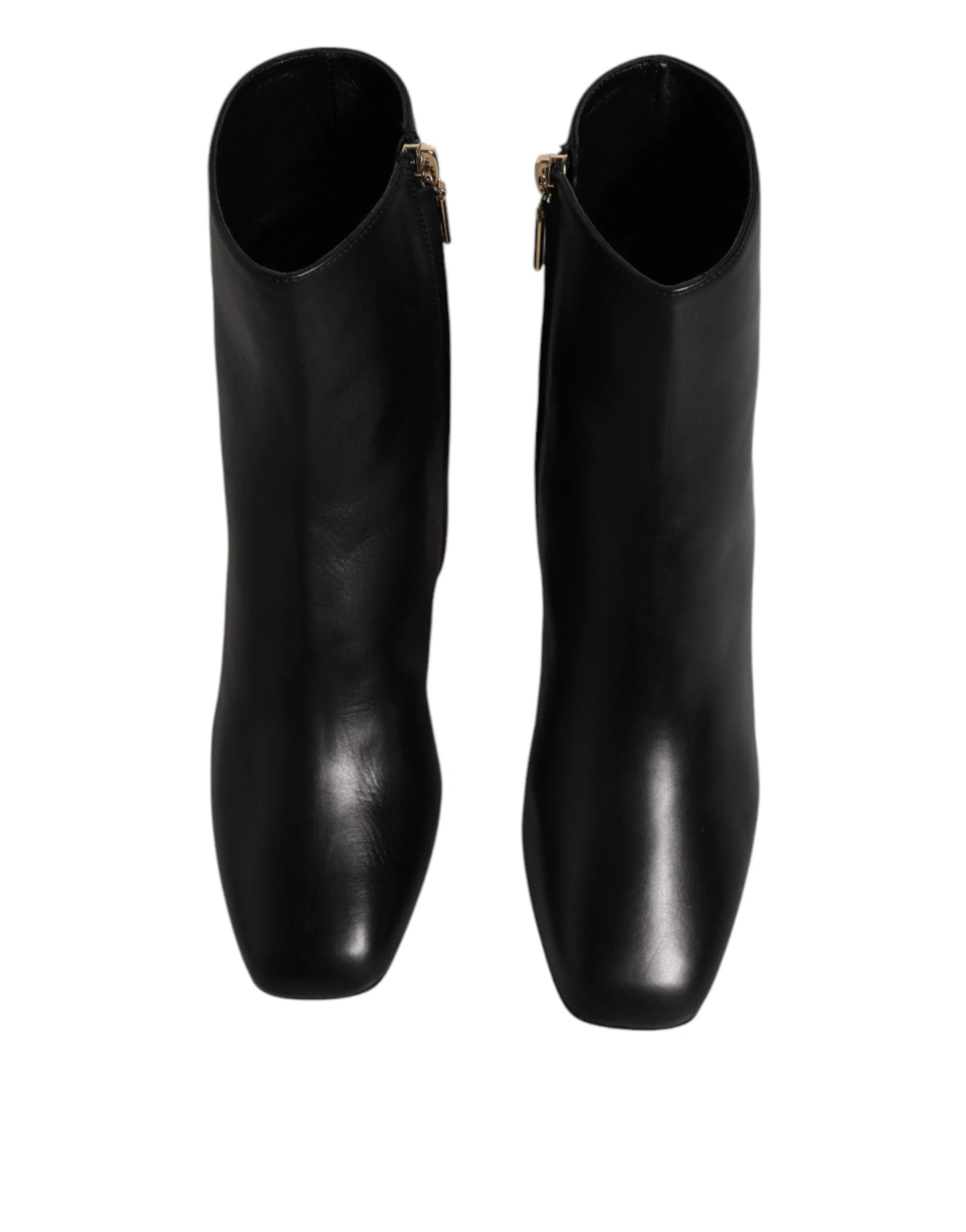 Dolce & Gabbana Black Jackie Leather Mid Calf Boots Shoes - EU37/US7 - Boots