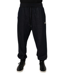 Dolce & Gabbana Black Jacquard Cotton Jogger Sweatpants Pants - IT54 | XL - Joggers