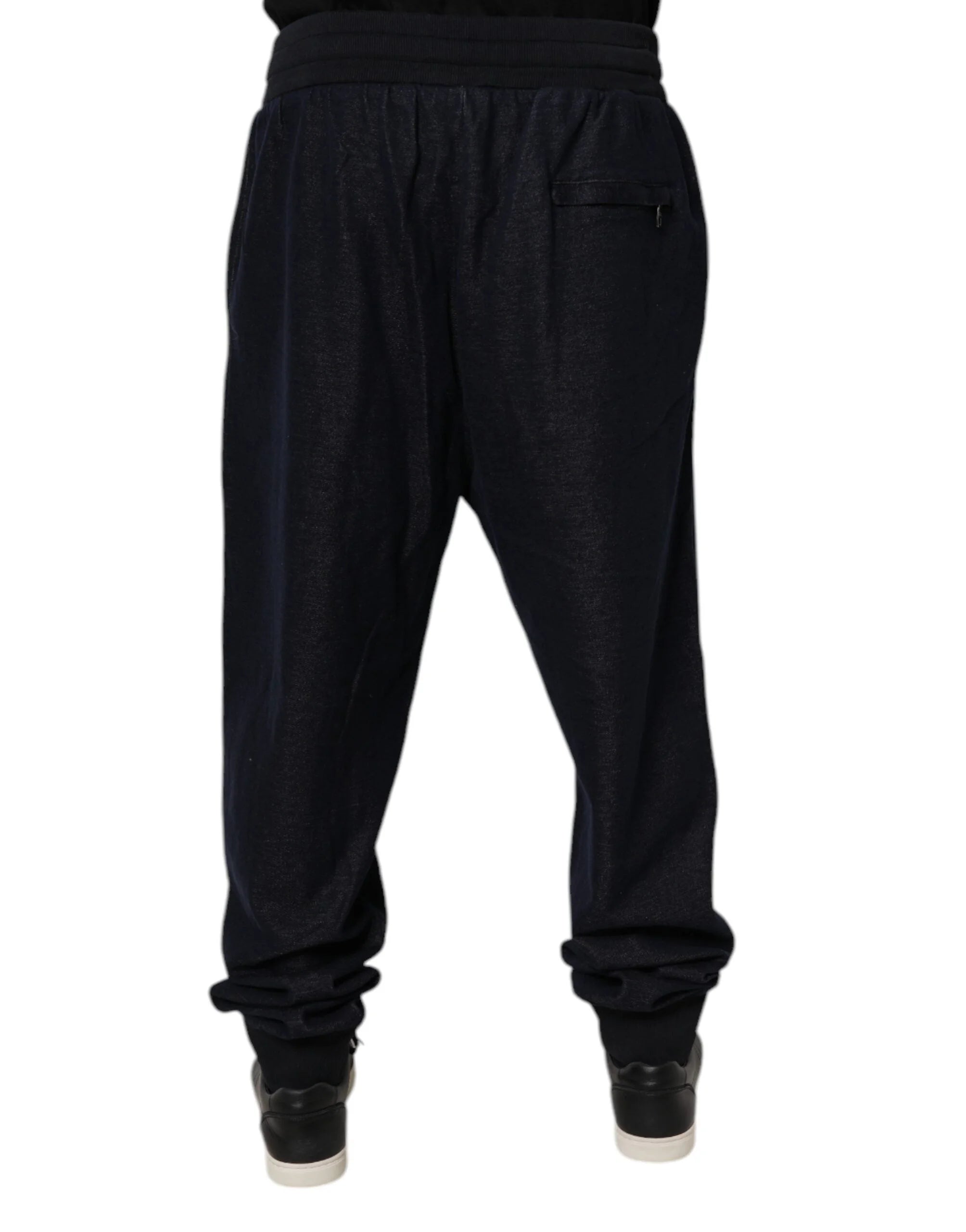 Dolce & Gabbana Black Jacquard Cotton Jogger Sweatpants Pants - IT54 | XL - Joggers