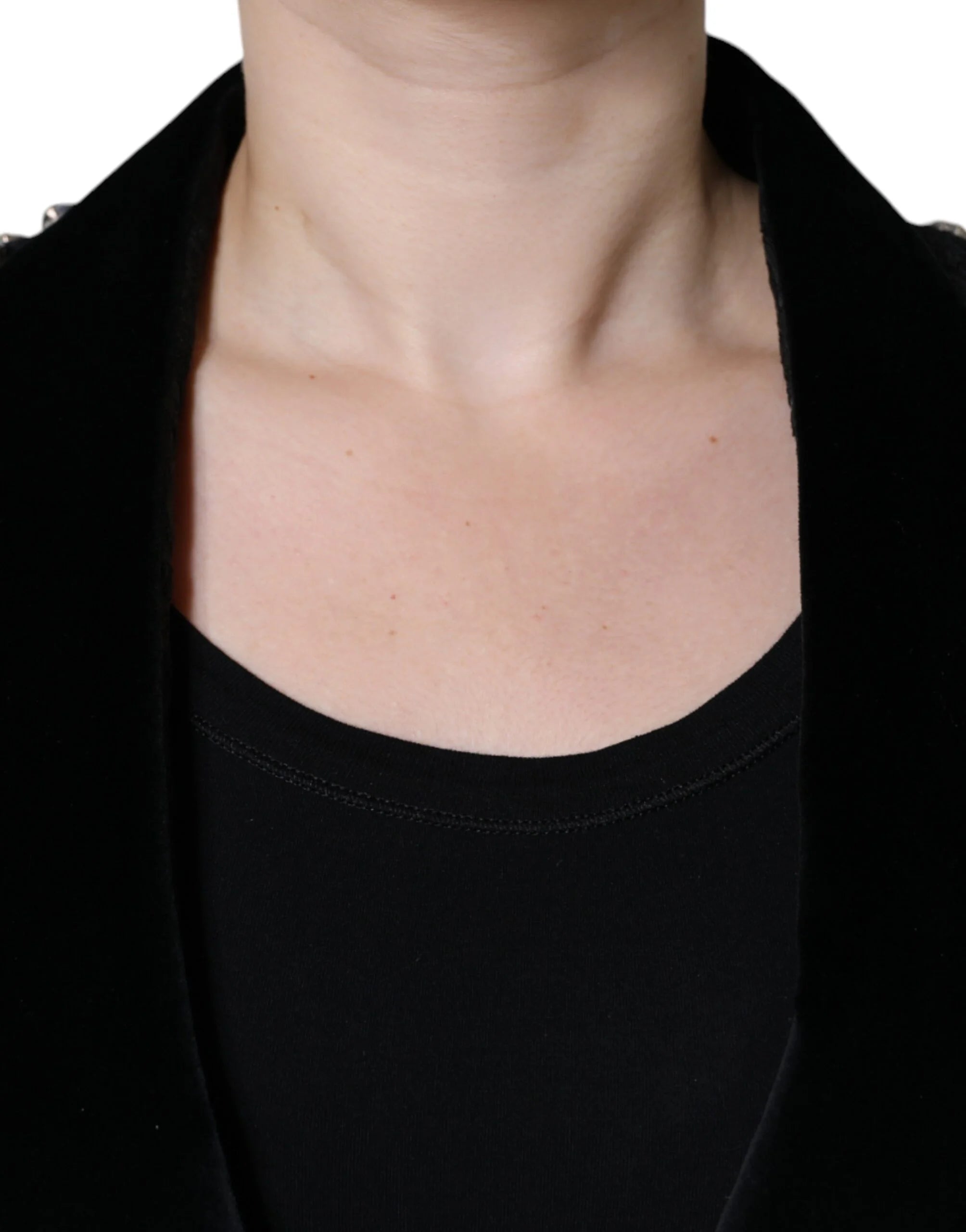 Dolce & Gabbana Black Jacquard Crystal Floral Jacket Blazer - IT44 | L - Bolero Jackets