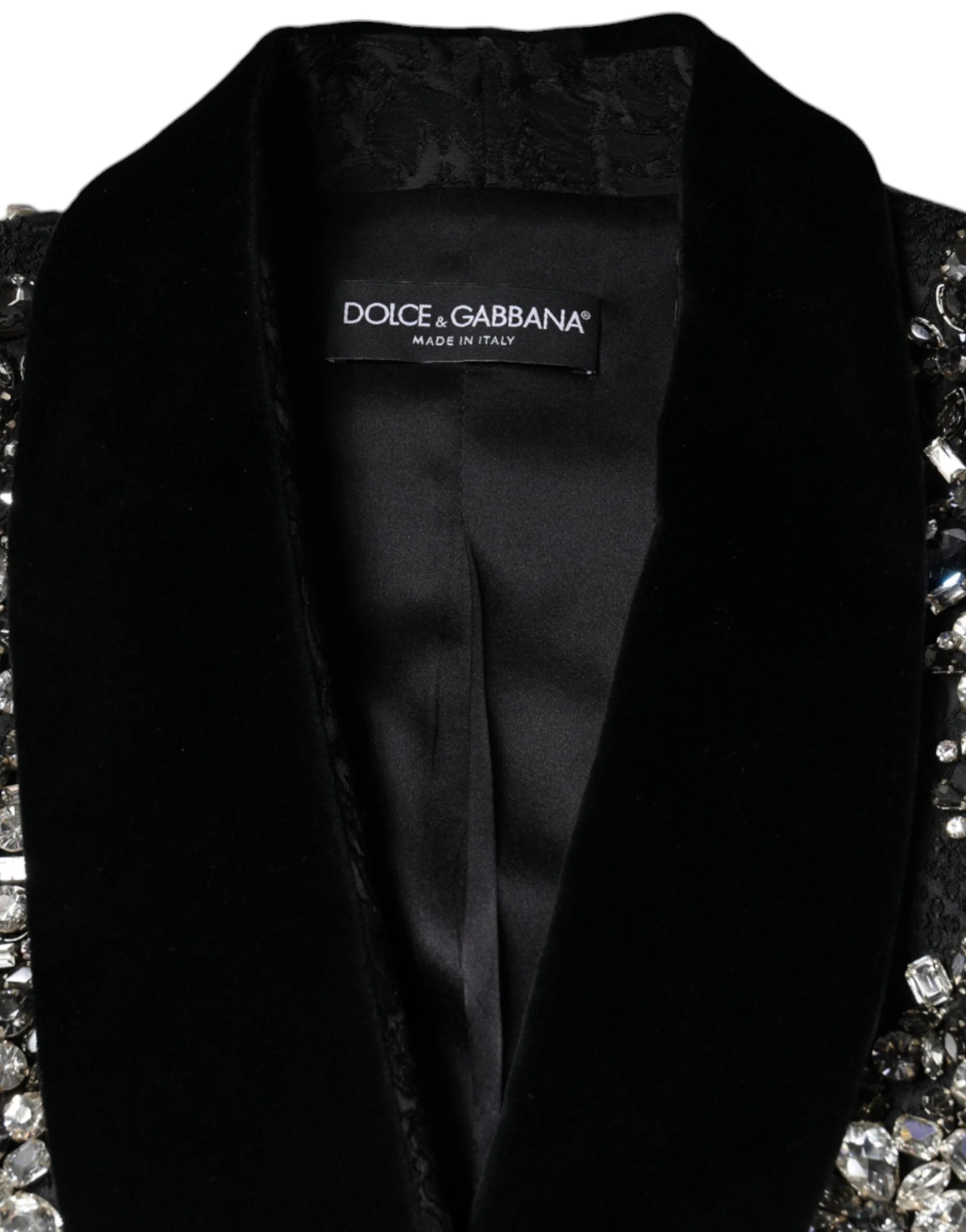 Dolce & Gabbana Black Jacquard Crystal Floral Jacket Blazer - IT44 | L - Bolero Jackets