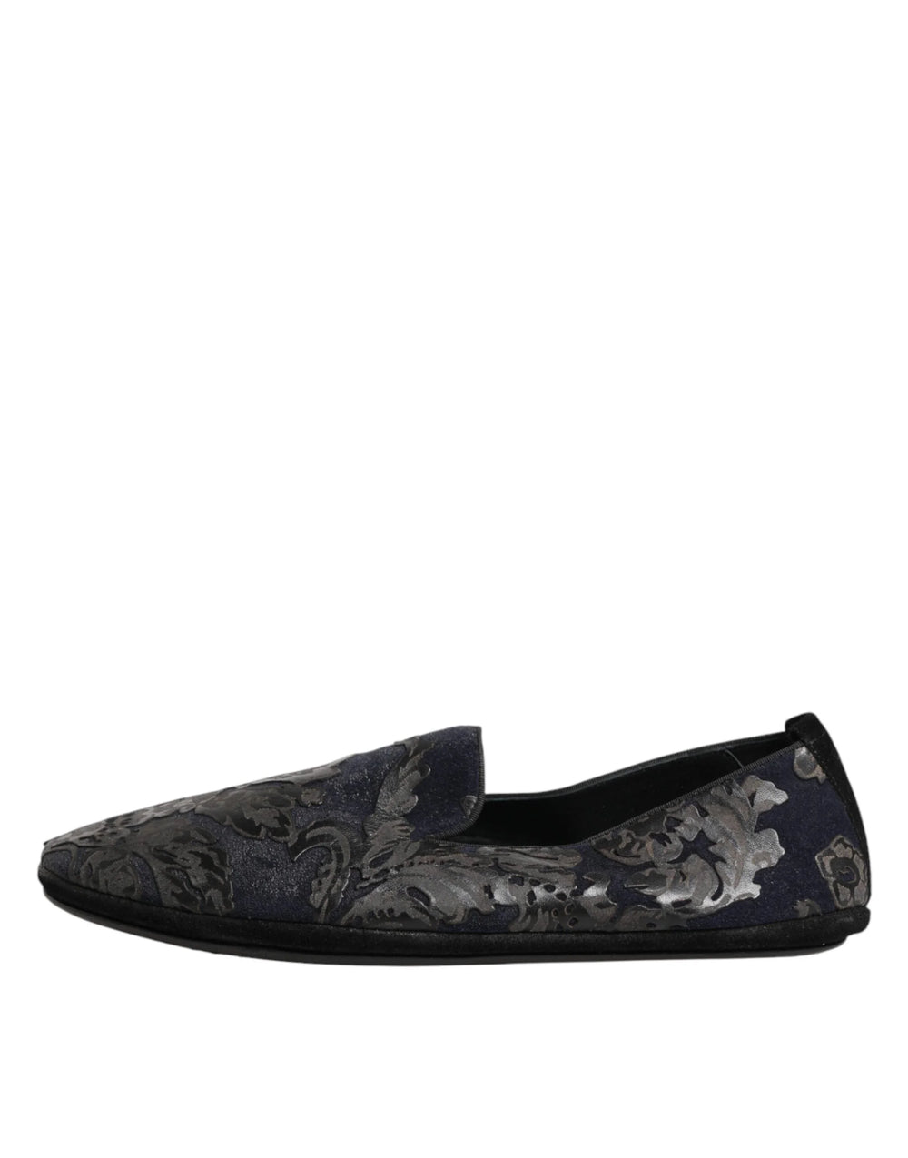 Dolce & Gabbana Black Jacquard Leather Slip On Loafers Shoes - EU44/US11 - Flats