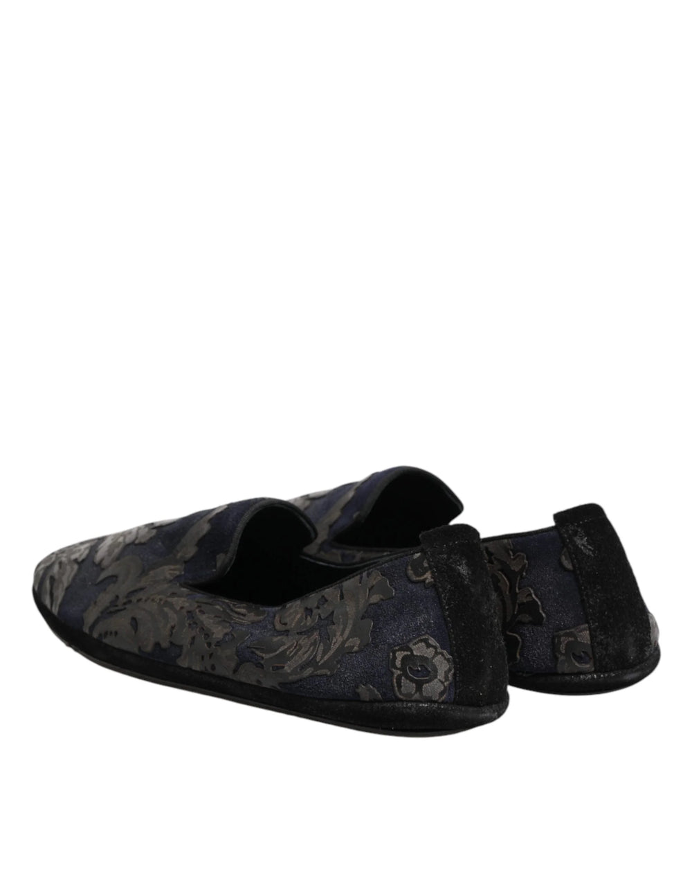 Dolce & Gabbana Black Jacquard Leather Slip On Loafers Shoes - EU44/US11 - Flats