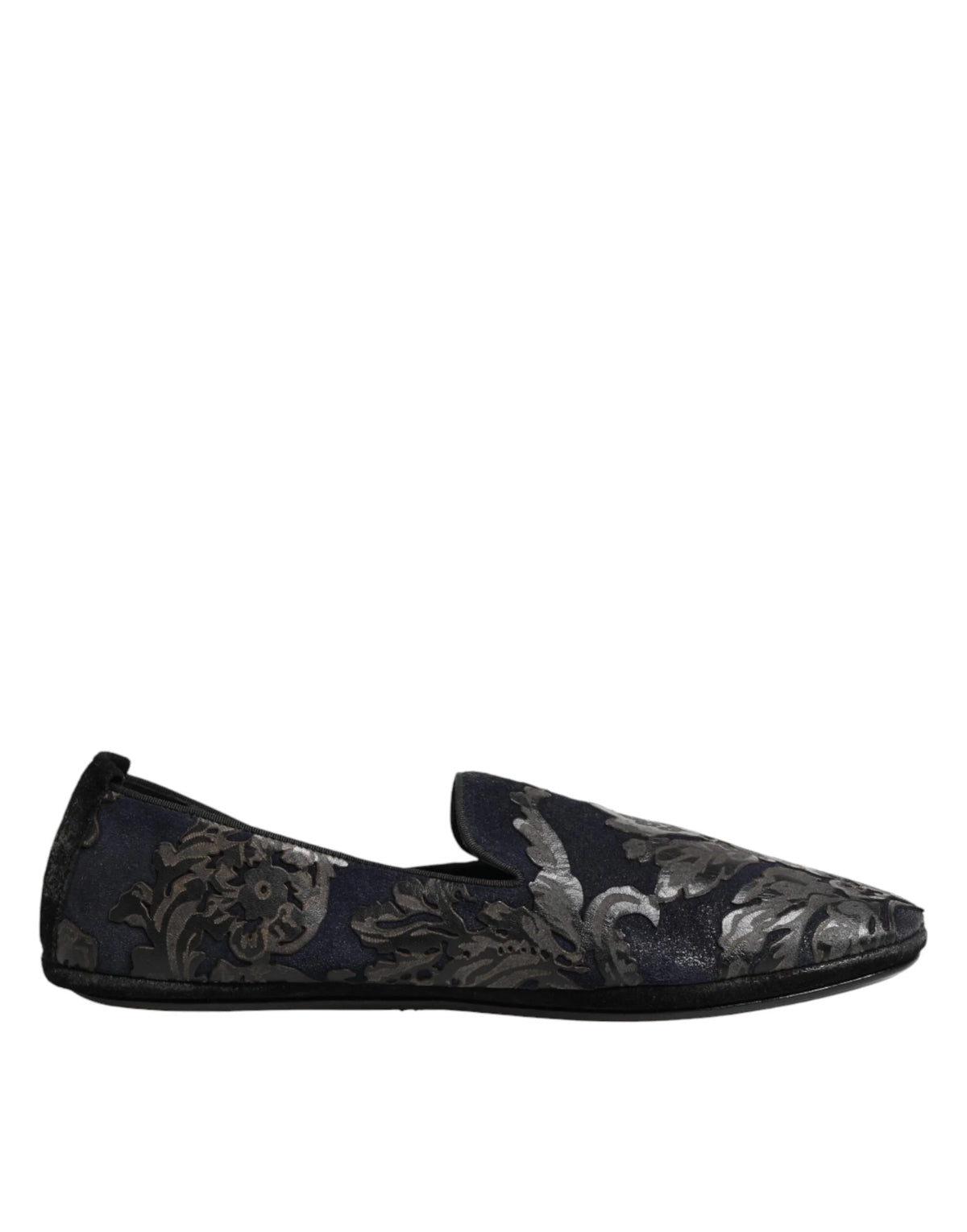 Dolce & Gabbana Black Jacquard Leather Slip On Loafers Shoes - EU44/US11