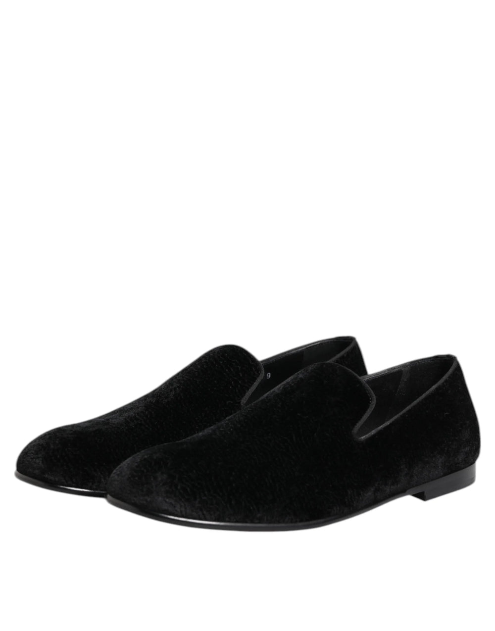 Dolce & Gabbana Black Jacquard Loafers Formal Men Dress Shoes - Flats