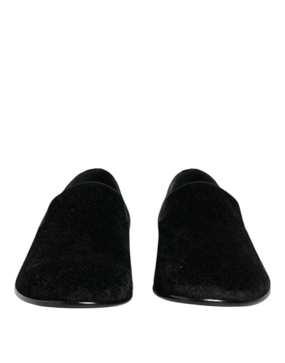 Dolce & Gabbana Black Jacquard Loafers Formal Men Dress Shoes - Flats