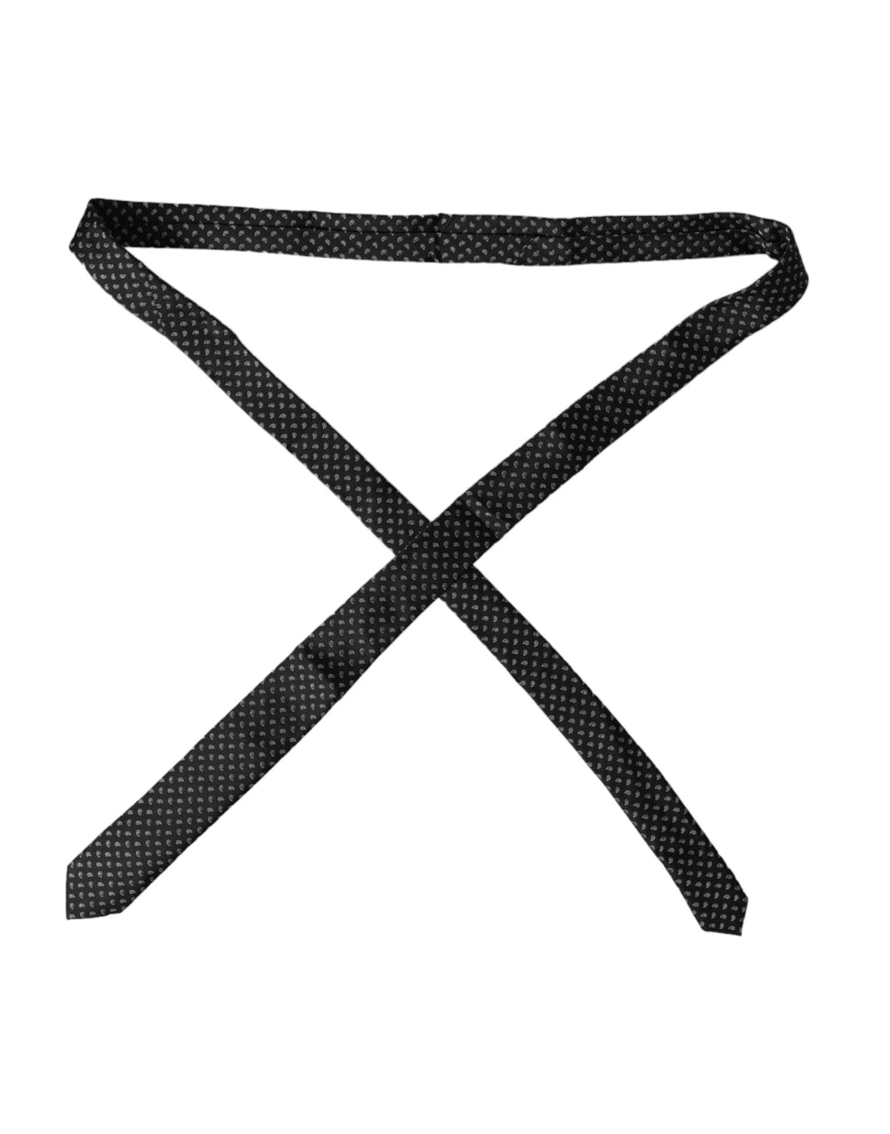 Dolce & Gabbana Black Jacquard Patterned Silk Adjustable Men Tie - Neckties