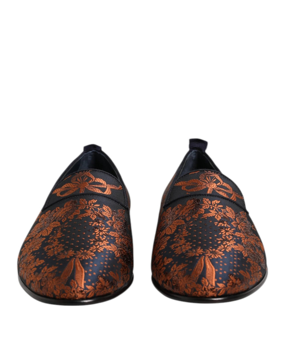 Dolce & Gabbana Black Jacquard Polyester Slip On Loafers Shoes - EU42/US9 - Flats