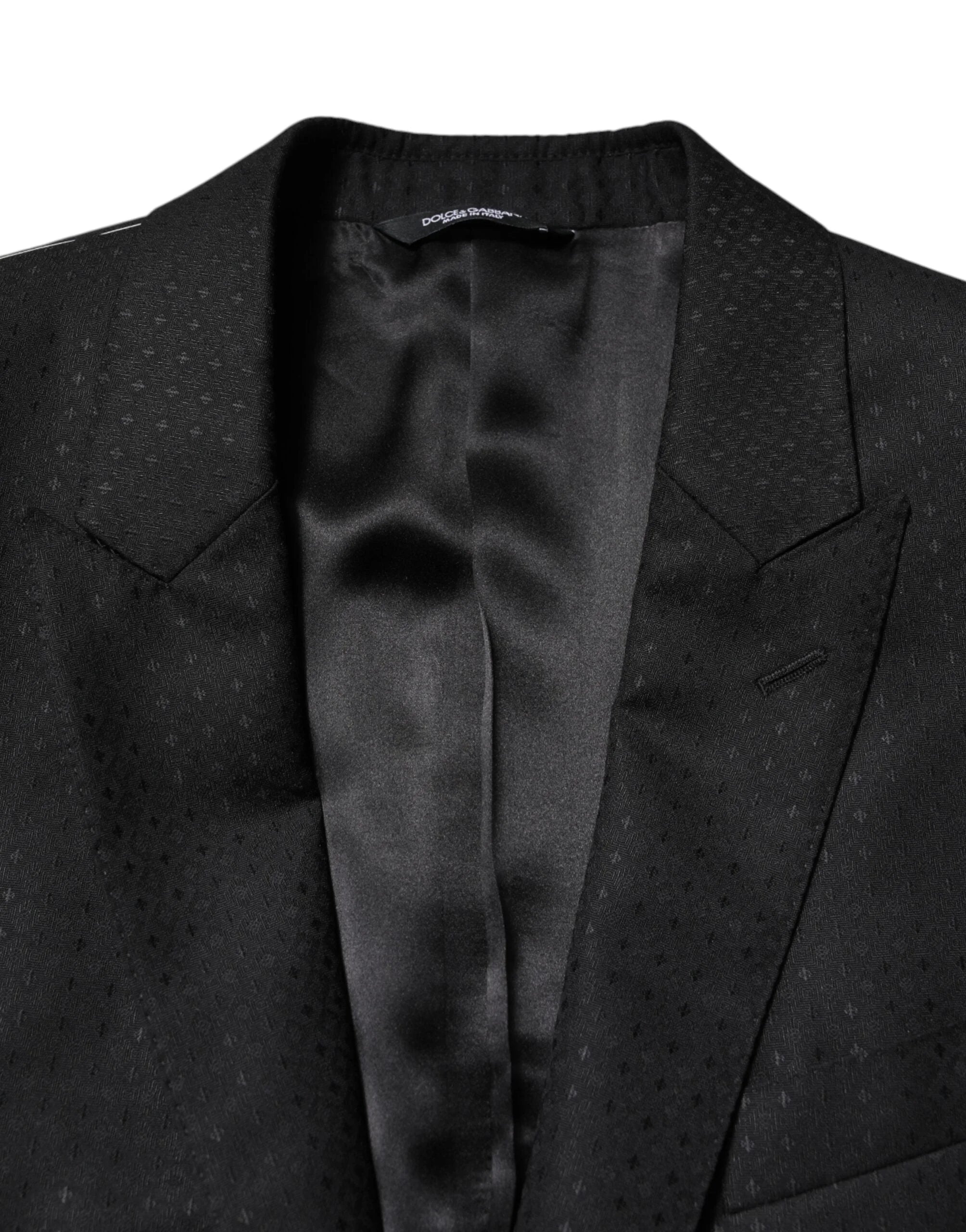 Dolce & Gabbana Black Jacquard Single Breasted 2 Piece Suit - Pant Suits