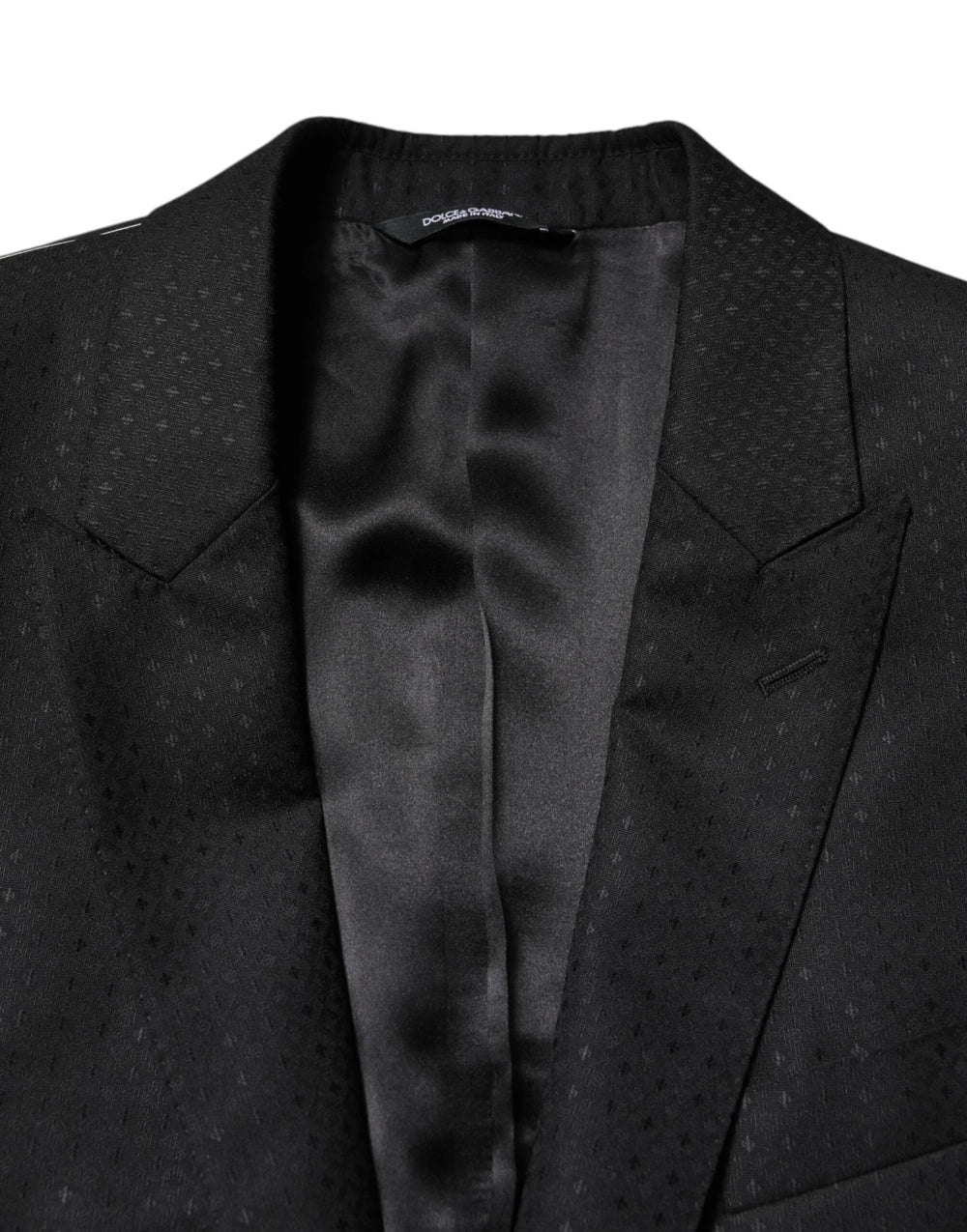 Dolce & Gabbana Black Jacquard Single Breasted 2 Piece Suit - Pant Suits