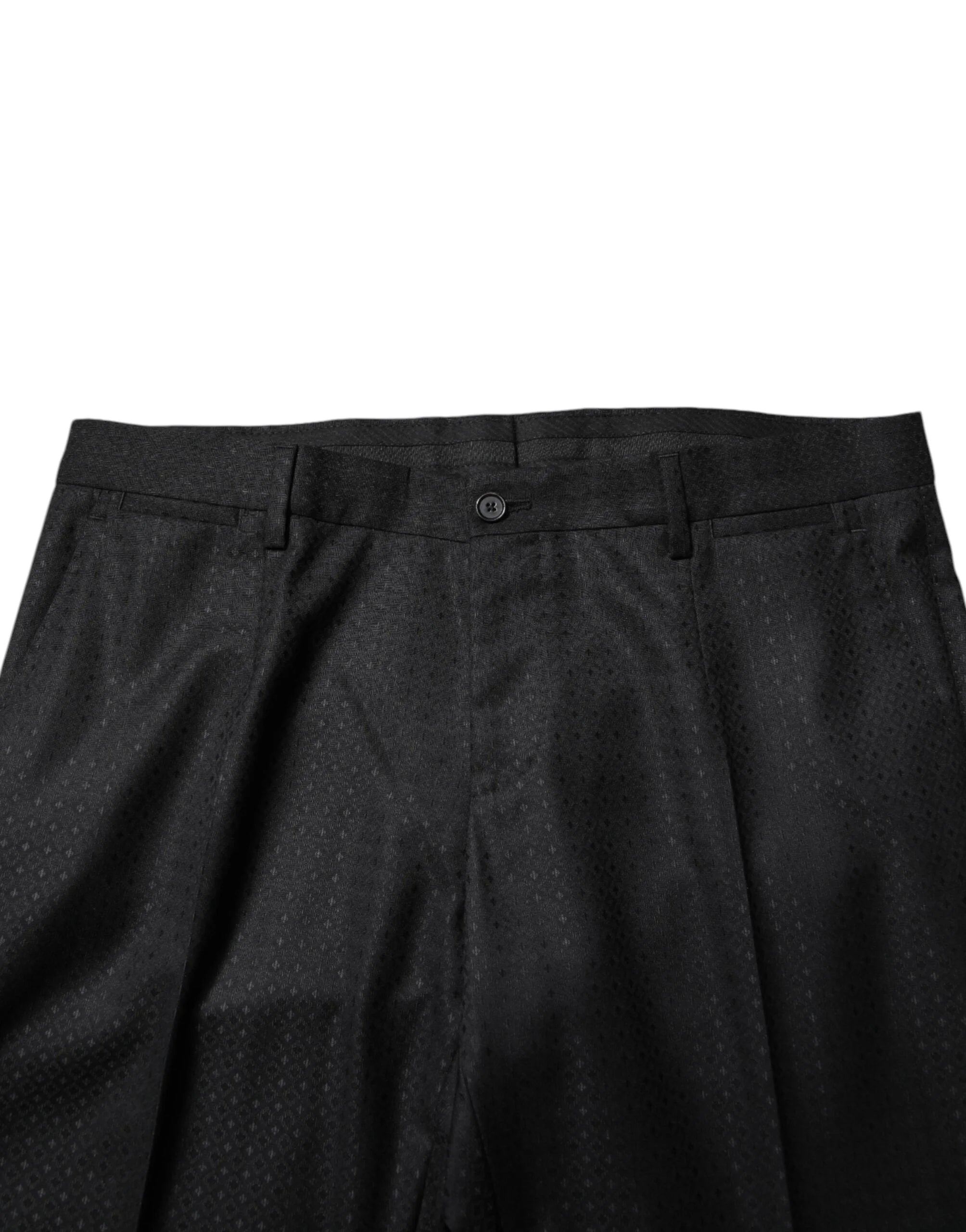 Dolce & Gabbana Black Jacquard Single Breasted 2 Piece Suit - Pant Suits