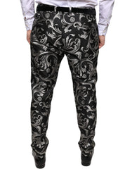 Dolce & Gabbana Black Jacquard Skinny Dress Pants - Trousers