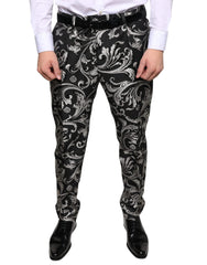 Dolce & Gabbana Black Jacquard Skinny Dress Pants - Trousers