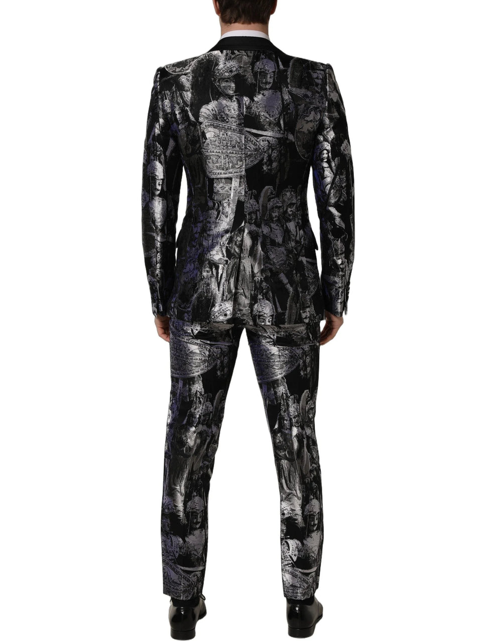 Dolce & Gabbana Black Jacquard Slim Fit Formal 3 Piece Suit - IT48 | M