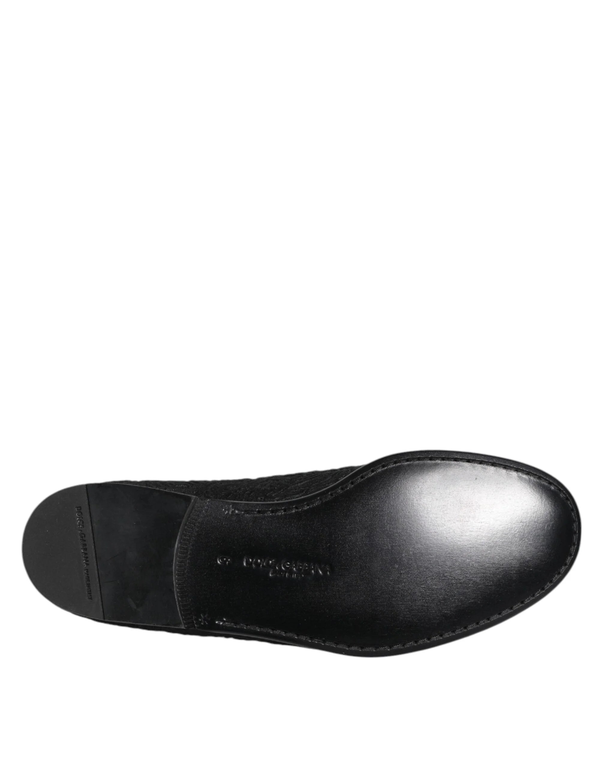 Dolce & Gabbana Black Jacquard Slip On Loafers Formal Shoes - EU40/US7 - Flats