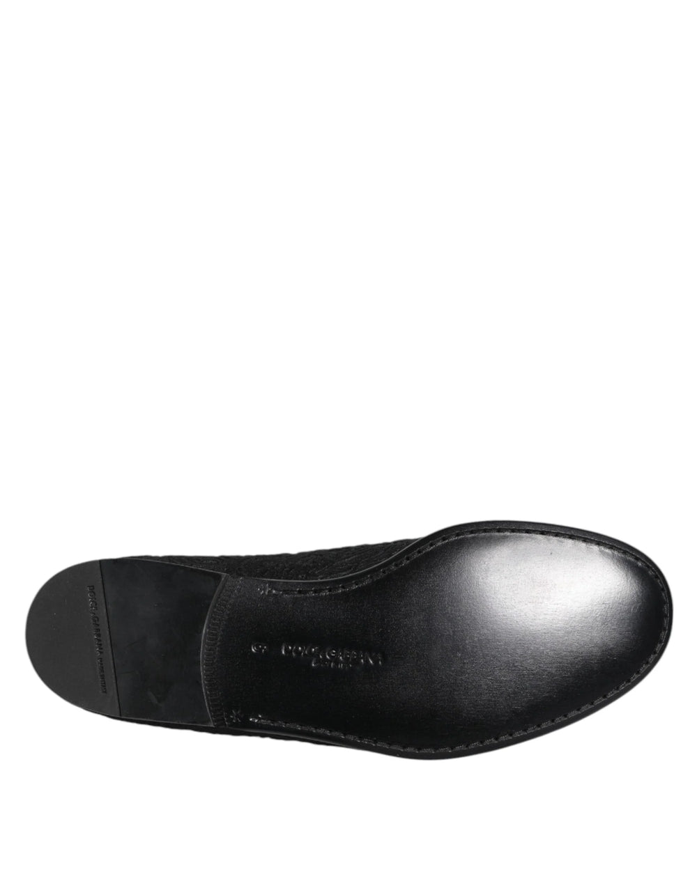 Dolce & Gabbana Black Jacquard Slip On Loafers Formal Shoes - EU40/US7 - Flats