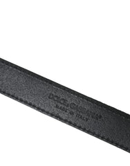Dolce & Gabbana Black Jacquard Stripes Silver Metal Buckle Belt - 90 cm / 36 Inches - Belts
