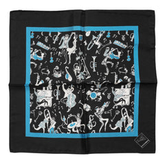Dolce & Gabbana Black Jazz Club Silk Square Men Foulard Scarf - Scarves & Shawls