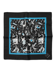 Dolce & Gabbana Black Jazz Club Silk Square Men Foulard Scarf - Scarves & Shawls