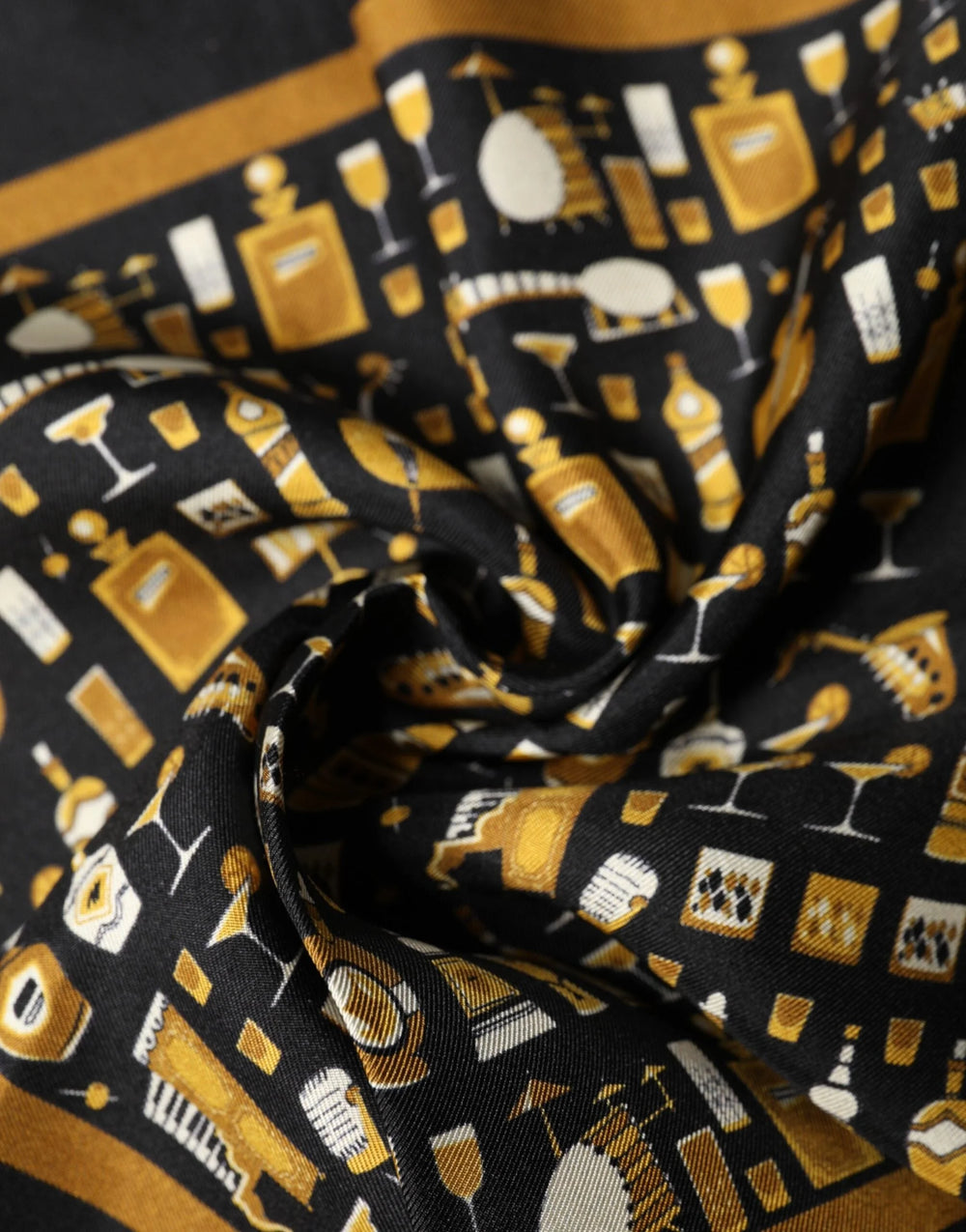 Dolce & Gabbana Black Jazz Club Square Handkerchief Scarf