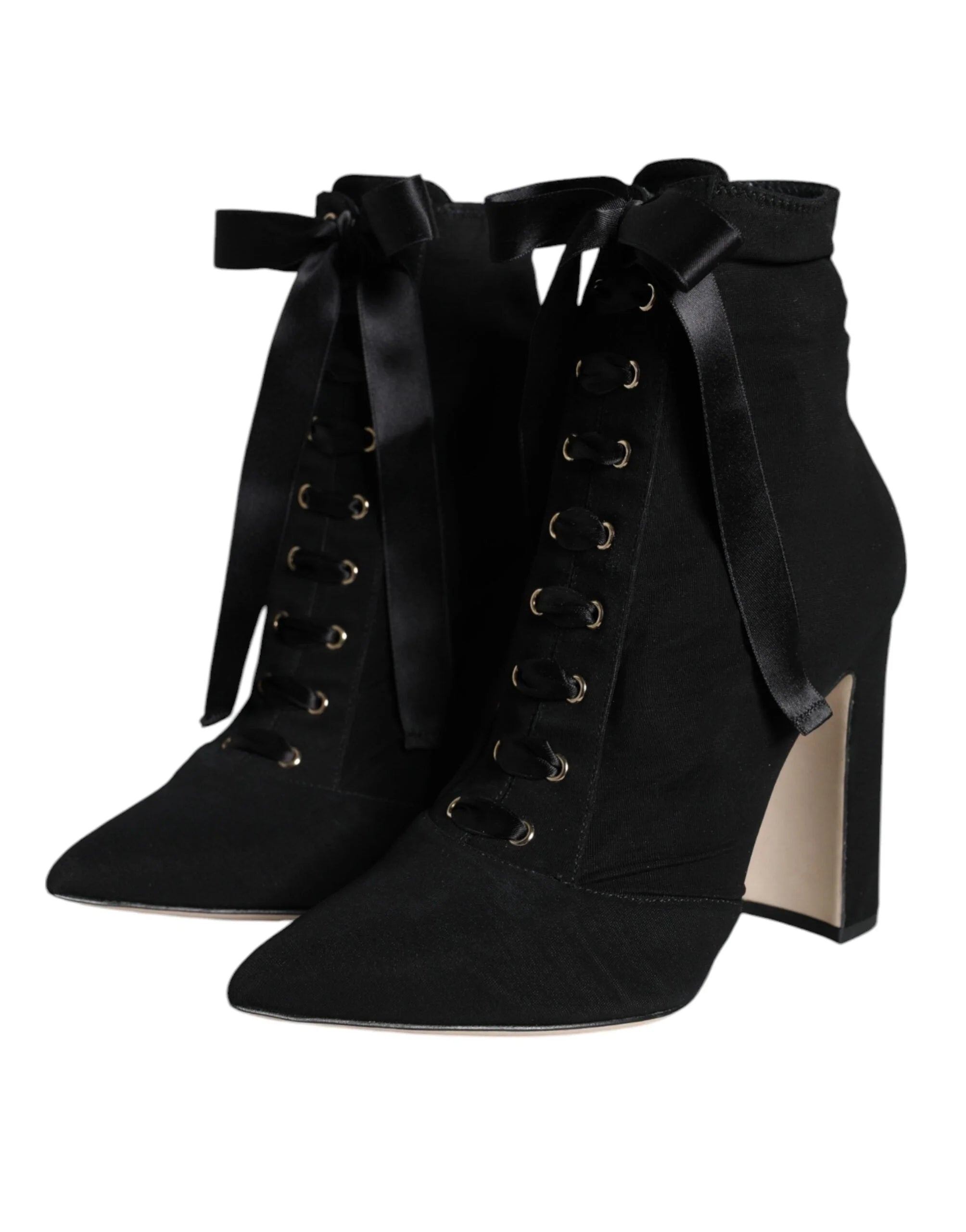 Dolce & Gabbana Black Jersey Stretch Ankle Booties Shoes - EU35.5/US5 - Boots