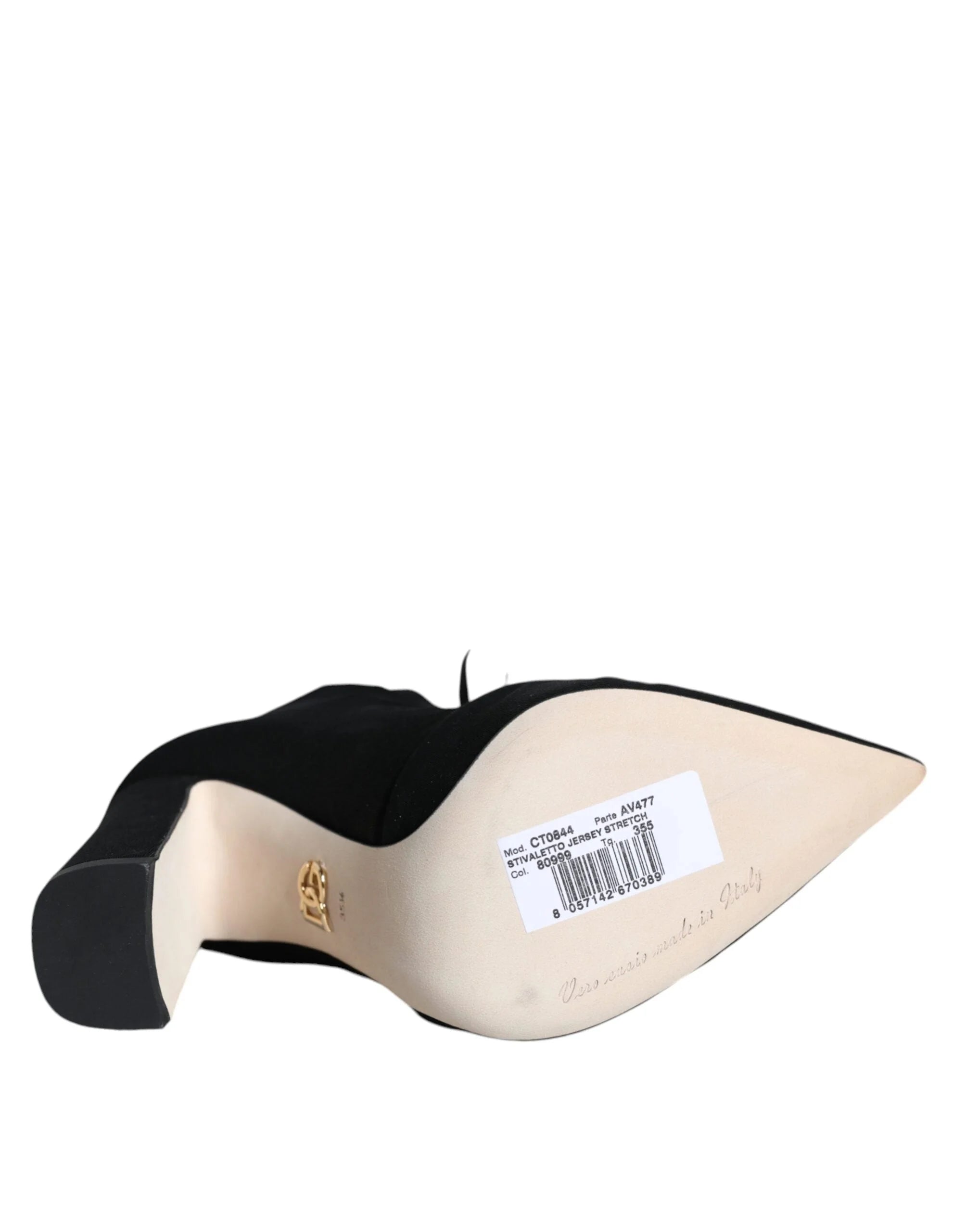 Dolce & Gabbana Black Jersey Stretch Ankle Booties Shoes - EU35.5/US5 - Boots