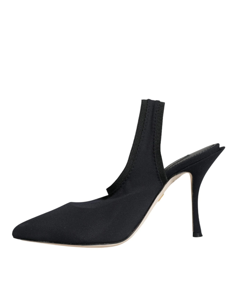 Dolce & Gabbana Black Jersey Stretch Heels Slingback Shoes - EU36.5/US6 - Heels