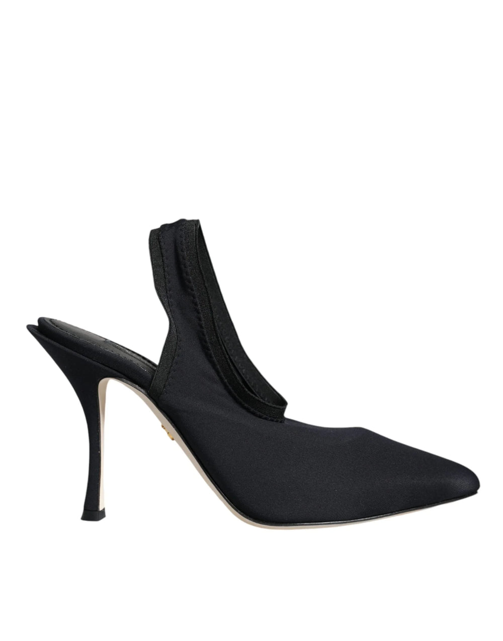 Dolce & Gabbana Black Jersey Stretch Heels Slingback Shoes - EU36.5/US6 - Heels