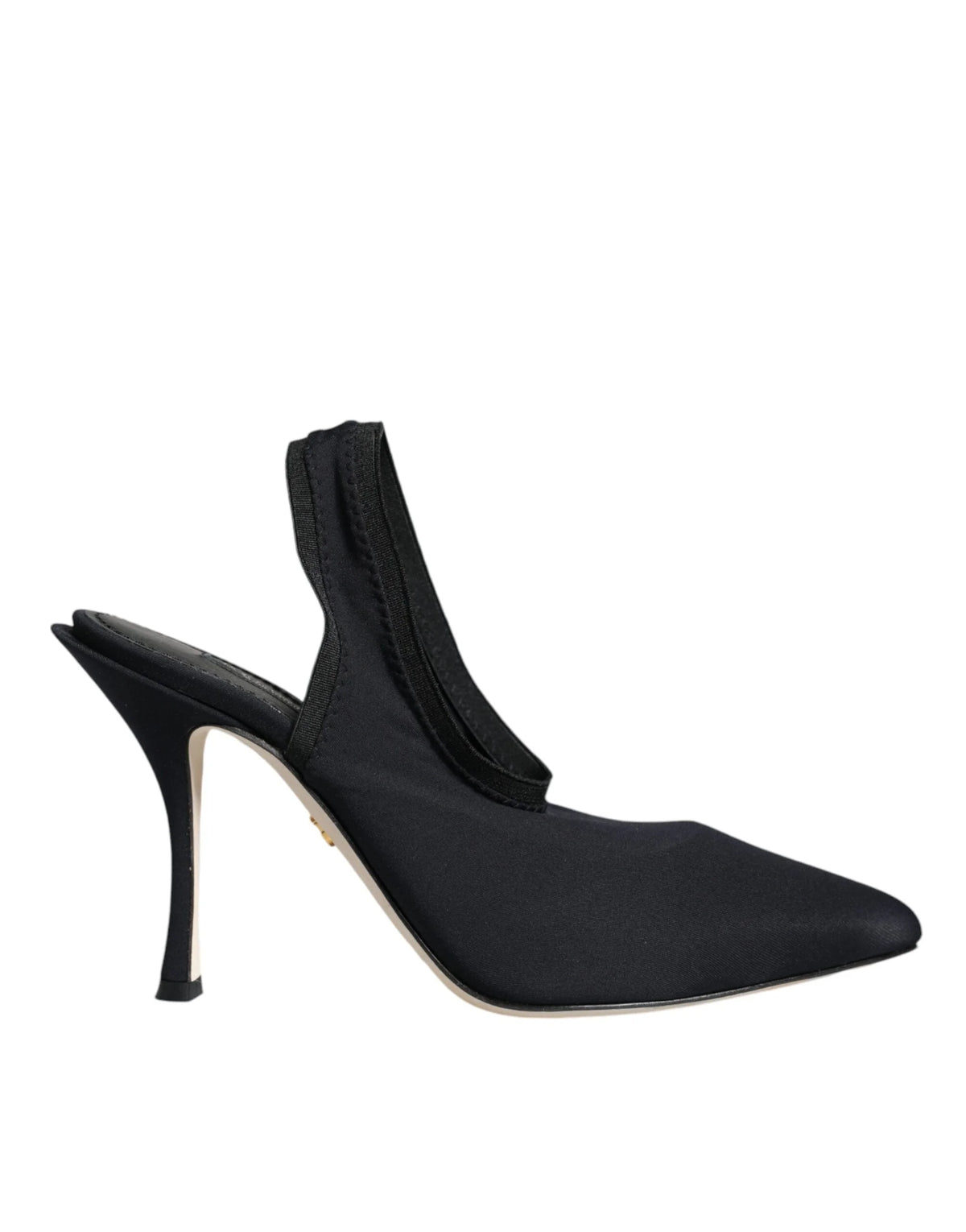 Dolce & Gabbana Black Jersey Stretch Heels Slingback Shoes - EU36.5/US6 - Heels