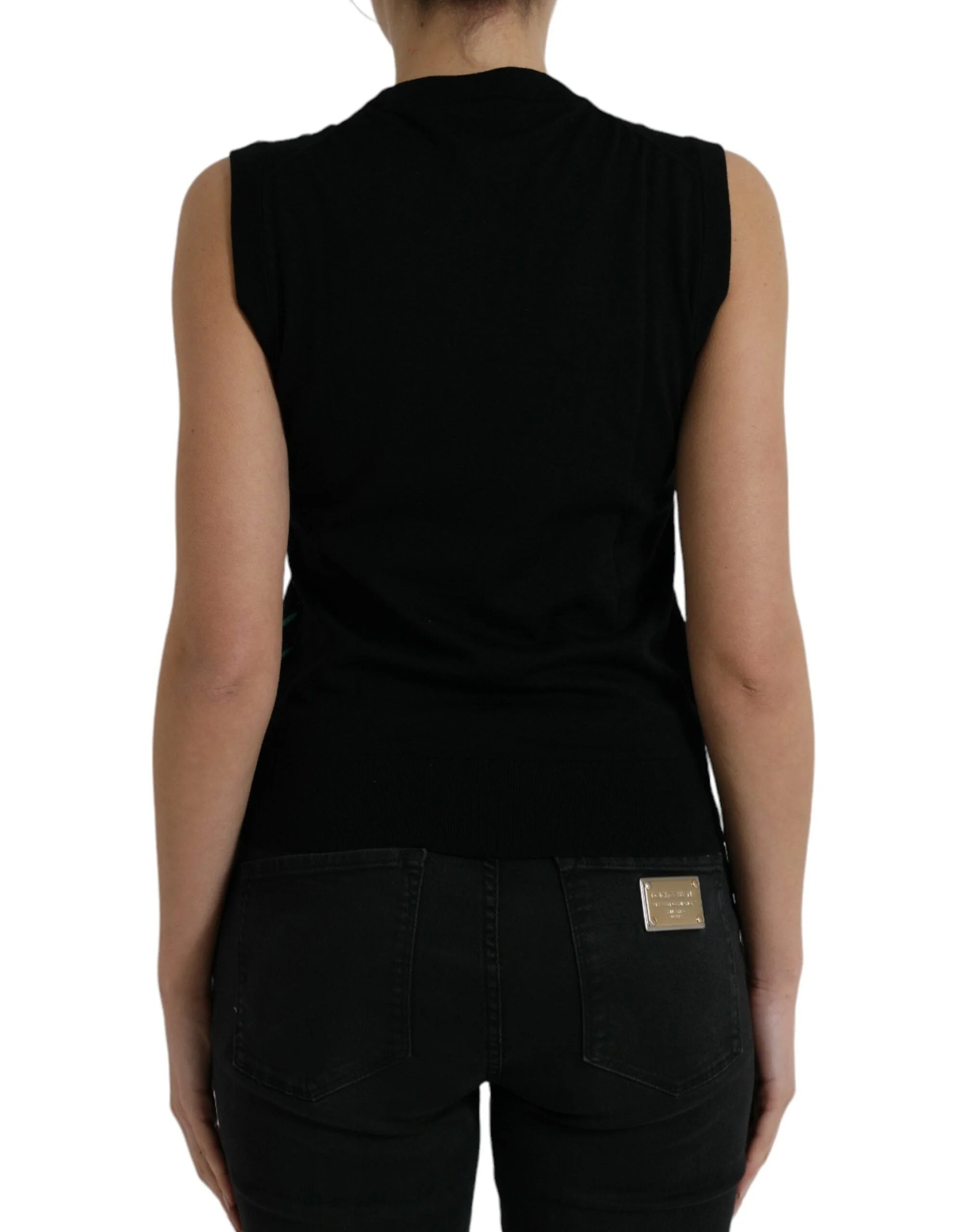 Dolce & Gabbana Black Jungle Crew Neck Sleeveless Tank Top - Tank Tops