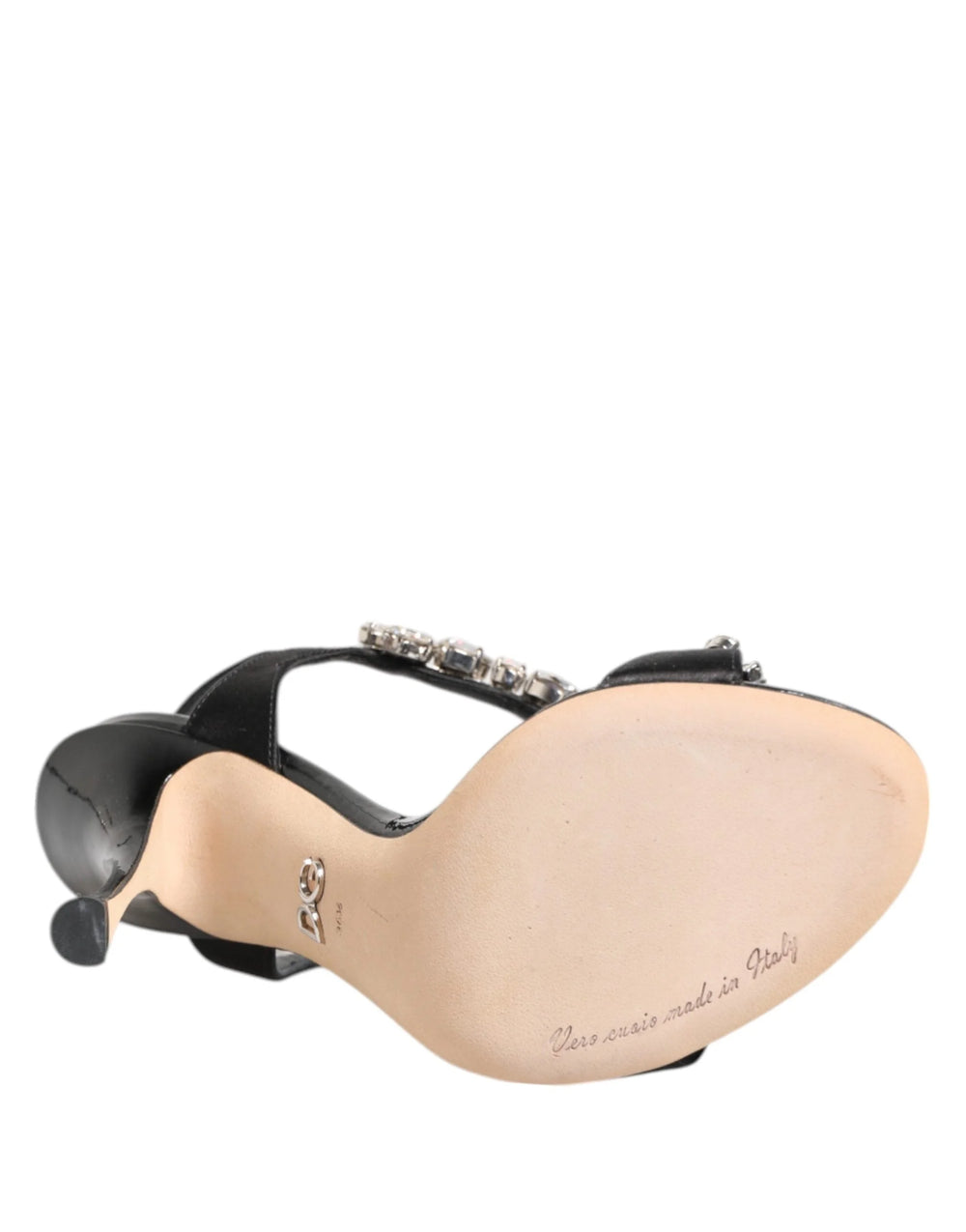 Dolce & Gabbana Black Keira Crystals Heels Sandals Shoes - EU41/US10.5