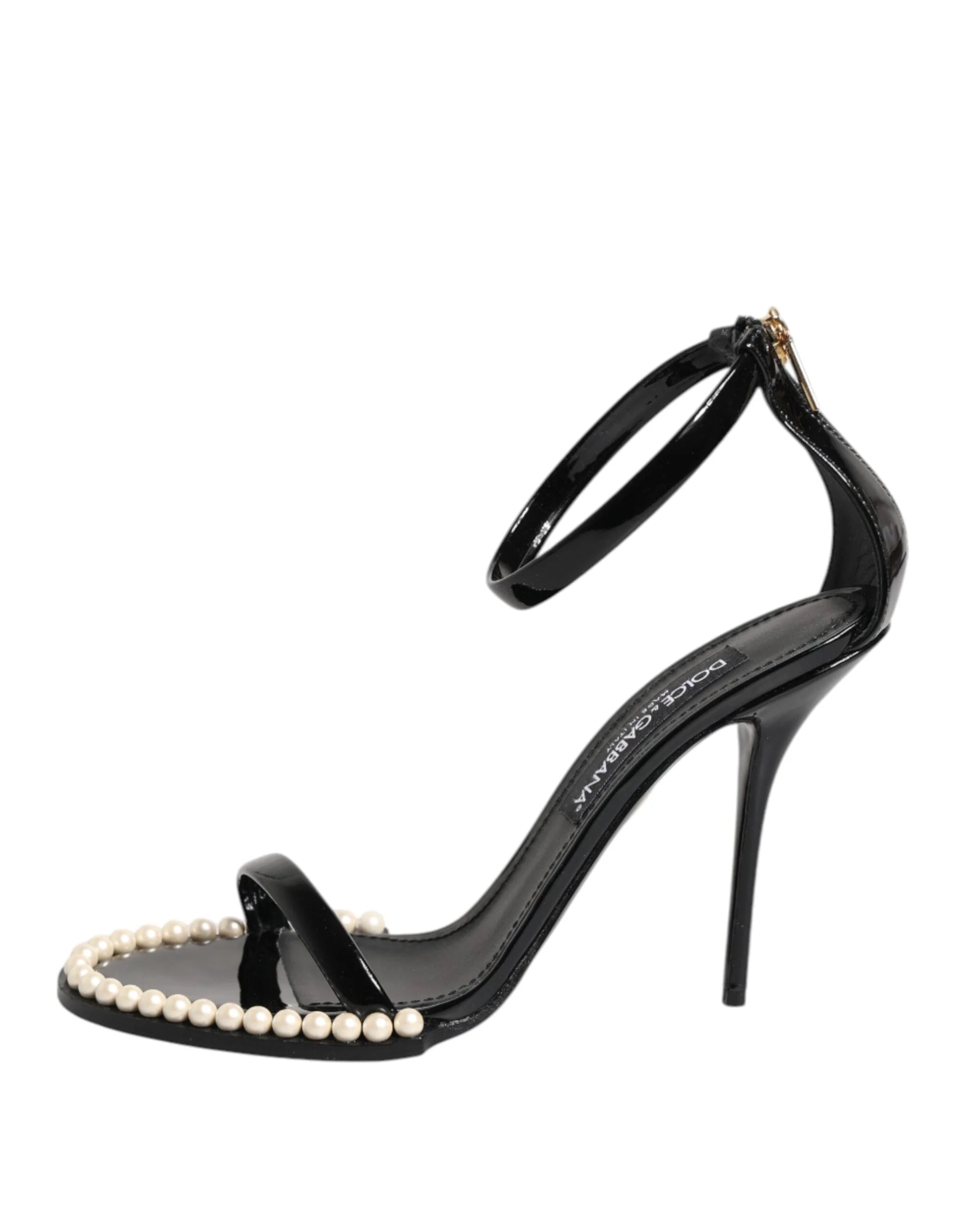 Dolce & Gabbana Black KEIRA Pearl Embellished Sandals Shoes - EU40.5/US10 - Sandals