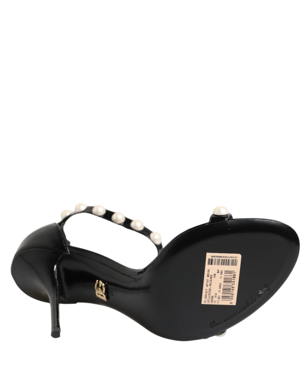 Dolce & Gabbana Black KEIRA Pearl Embellished Sandals Shoes - EU41/US10.5 - Sandals