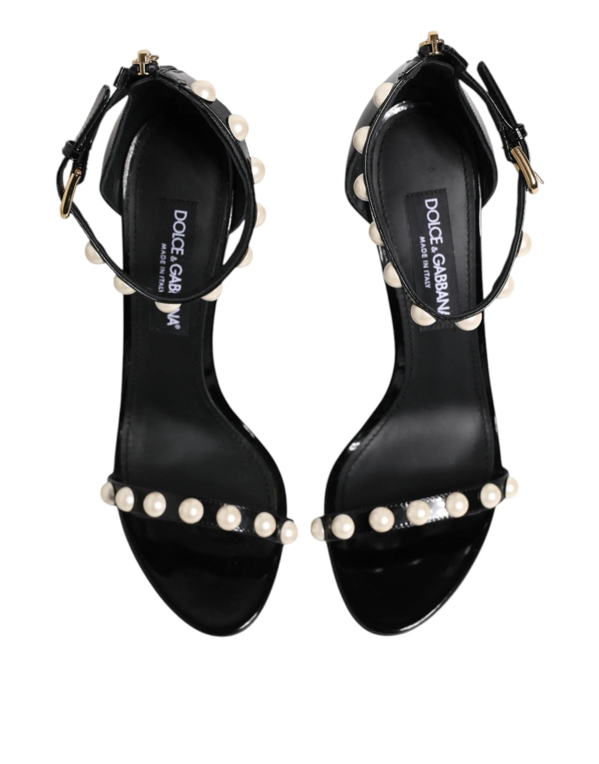 Dolce & Gabbana Black KEIRA Pearl Embellished Sandals Shoes - EU41/US10.5 - Sandals