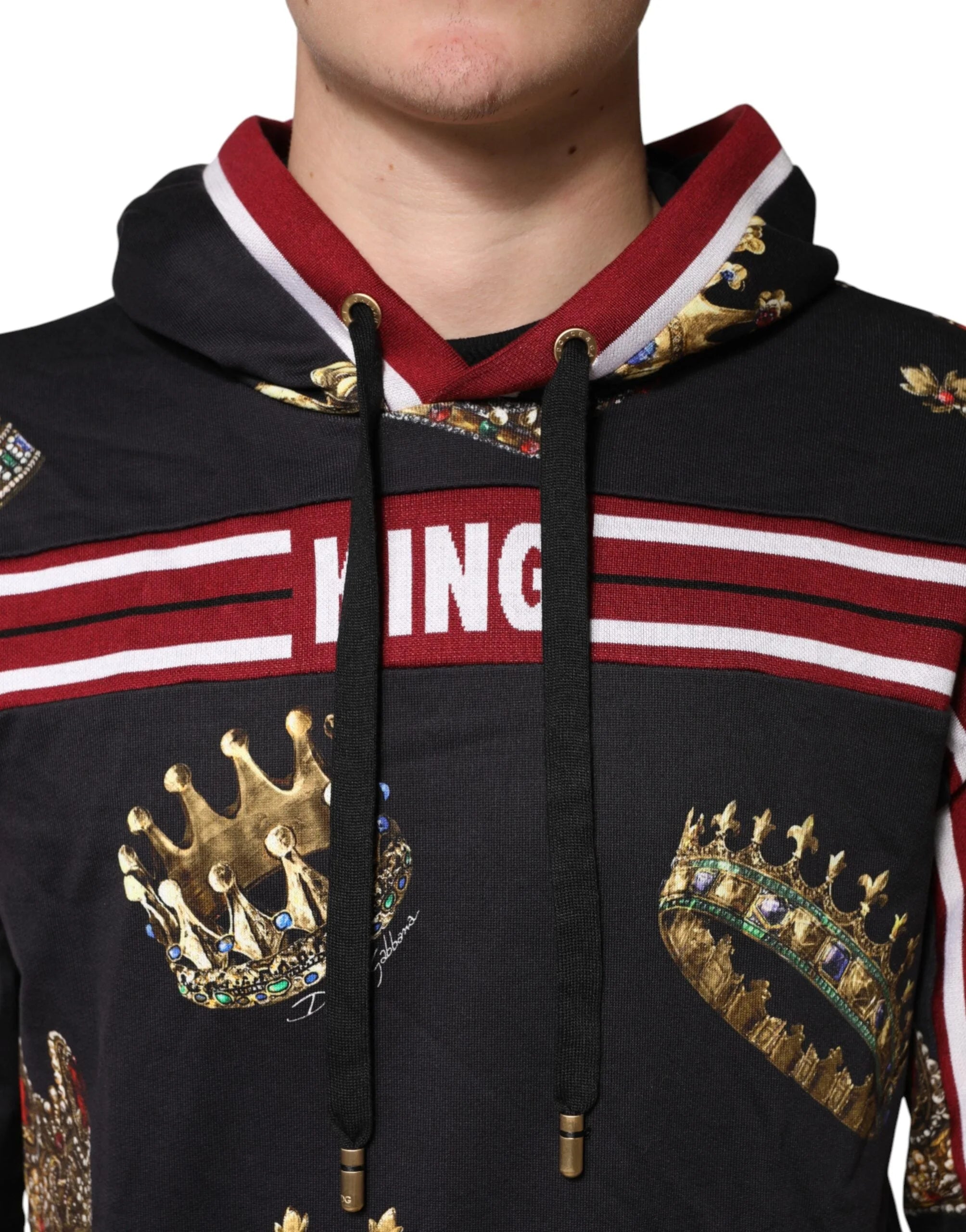Dolce & Gabbana Black King Crown Hooded Sweatshirt Sweater - IT48 | M
