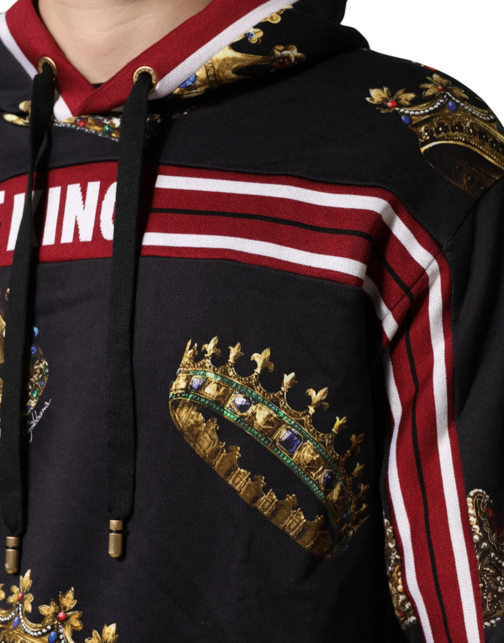 Dolce & Gabbana Black King Crown Hooded Sweatshirt Sweater - IT48 | M