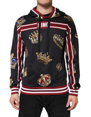 Dolce & Gabbana Black King Crown Hooded Sweatshirt Sweater - IT48 | M